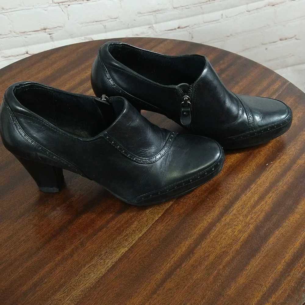 Clarks Black Leather Ankle Boots